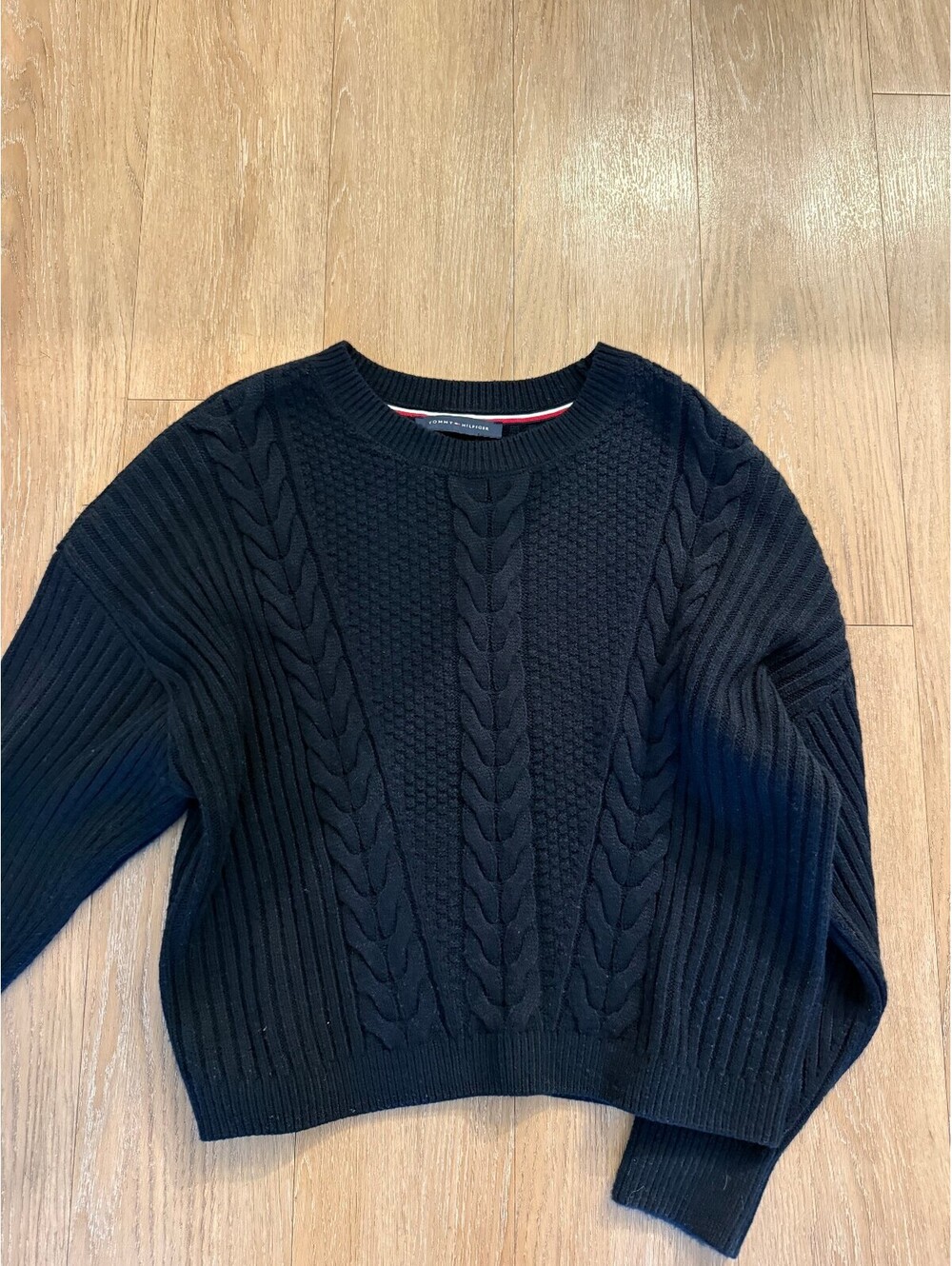 Tommy Hilfiger Black Cable Knit Sweater